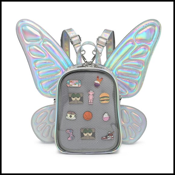 Butterfly Wing Ita Backpack with Detachable Straps and Pin Display Window